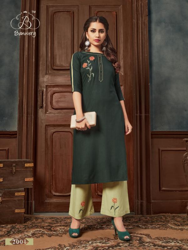 Banwery Kangana 2-Rayon-Kurti-With-Bottom